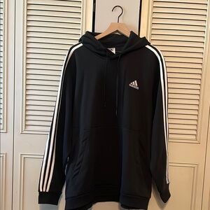 Adidas Black Hoodie with White Stripes 2xl women’s plus size
